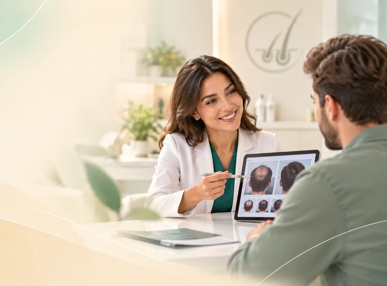 Vistara coordinator reviewing treatment options with a patient